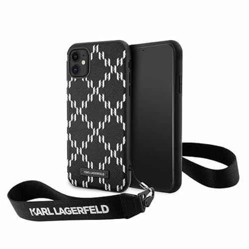 Karl Lagerfeld KLHCN61SAKLMBSK Hülle für iPhone 11 / Xr 6.1 Schwarz hardcase Monogram Losange Saffiano
