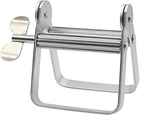 Syrisora Exprimidor de Tubo de Pasta de Dientes de Metal, Dispensador de Pasta de Dientes, Escurridor de Tubo de Pintura para Cosméticos, Tinte de Color, Crema de Manos, Artista,