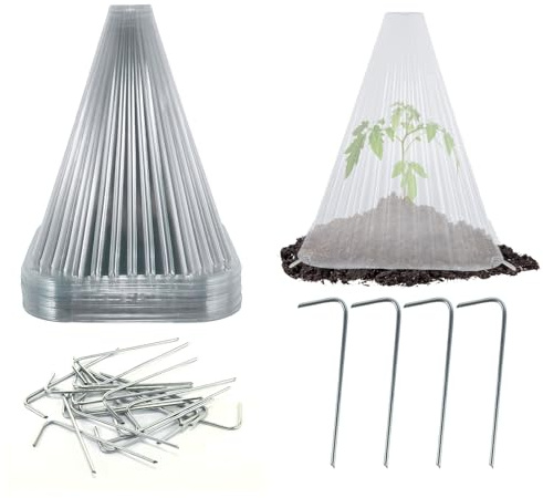 Asablve 10-Pack Sämlinge Garten Protector Cloche Plant Protection Cover,Snail Protection, Frost Protection, Plant Hat Cultivation Bell Mini Starting Gewächshaus gegen Schlacken/Vögeln/Hühnern/Frost