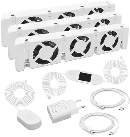Lot de 3 ventilateurs de chauffage haut débit confort pour chauffage - Amplificateur de chauffage durable pour radiateurs et radiateurs - Pour économiser de l'énergie et des coûts de chauffage