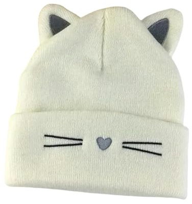 CBLdF Mütze Nette Katze Gestickte Strickmütze Outdoor Cat Ears Cap Über Kopf Kalte Cap Street Beanies Cap Penny Cap