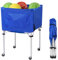 Rolling ball storage cart with Wheels Portable cart Basket Storage Cart 37in (93cm) x 26in (66cm) x 26in (66cm) Garage Sports Equipment Organizer Volleyball Basketball football Soccer Toy Blue