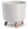 Gardening Naturally Indoor Plant Pot Zinnia Stylish and Durable Planter for Houseplants (Cylindrical Pot ECO WOOD Diameter 29.8cm x Height Including Legs 28.5cm - Stone)