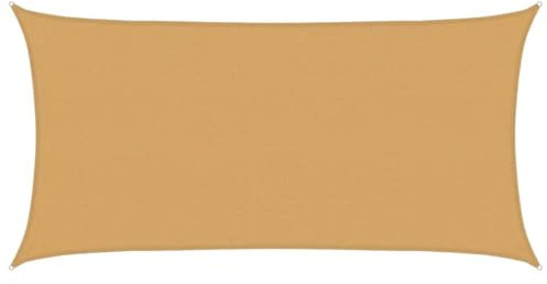 vidaXL Toldo de Vela Rectangular HDPE Arena 160 g/m² 2,5x5 m, Vela de Sombra de Sol, Vela de Sombra, toldo de Patio, Vela de Sombra Solar
