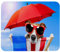 Gaming-Mauspad, Sommerurlaub, Hund unter rotem Sonnenschirm, Druck-Mauspad für Schreibtisch, Heimbüro, rutschfeste Gummiunterseite, Tastatur-Pad, Laptop-Schreibtischunterlage