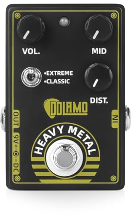 Kavolet Heavy Metal Gitarren-Effektpedal, High Gain Distortion Volume/Mid,extremer und klassischer Zweiwege-Wahlschalter,E-Gitarren-Effektor,True Bypass,Analoge Gitarrenpedal für Heavy Metal/Hard Rock