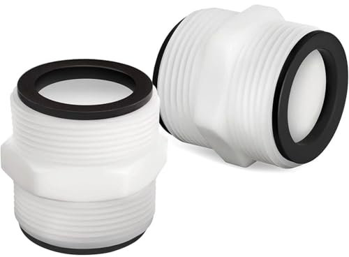 NUHFUFA 2 adattatori con guarnizione ad anello per tubo da piscina da 3,8 cm, accessori di ricambio compatibili con tubo per pompa per piscina Intex Coleman