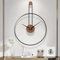 Große dekorative Wanduhr für das Wohnzimmer, Metall & Walnuss Zifferblatt Home Decor Silent Non Ticking Lightweight Uhren für Schlafzimmer, Bauernhaus, Büro Dekorationen, 28.7''×21.6'', Schwarz