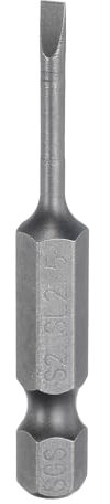 QUARKZMAN SL2,5 Punte per Cacciavite a Taglio Magnetica 2,5mm S2 Punta Cacciavite a Testa Piatta Acciaio 1/4 Grado Industriale Gambo Esagonale 50mm (2) Lungo per Viti