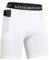 HYCOPROT Herren Kompressionsshorts, Schnelltrocknendes Baselayer Unterhose Kurz Laufunterwäsche Atmungsaktive Tights mit Taschen Funktionsunterwäsche Fußball Radlerhose （Weiß, XL）