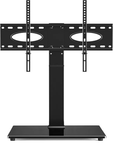 JIURUOZ Chariot Meuble TV, Support TV roulettes, Base de Support TV for téléviseur, Support TV pivotant Universel, Support de Table TV réglable en Hauteur