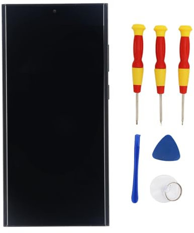 Conjunto de Digitalizador Reemplazo de Pantalla Pantalla Táctil Conjunto de Digitalizador con Marco para S23 Ultra Versión UE S918B Versión Internacional con Herramientas de