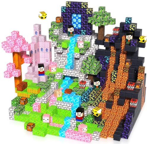 ToyUnited Magnetic Blocks- 200PCS Magnetic Building Blocks, Stacking-and-Store Magnet Construction Toys, STEM Sensory Cubes Gifts for Kids Boys Girls Age 3 4 5 6 7 8 9 10