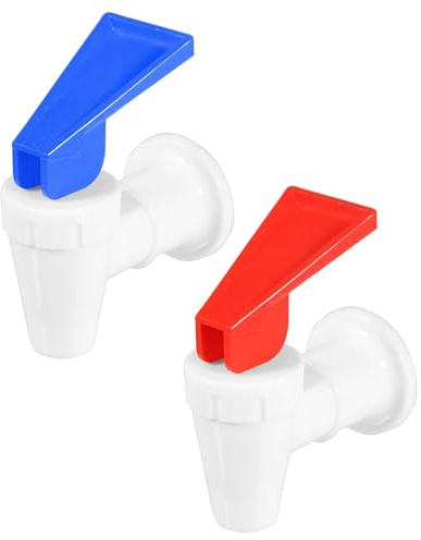 SPARES2GO Universal Water Dispenser Tap Spigot Cooler Bottle Lever Faucet Spout Kit (Blue + Red, 15mm Internal Thread)