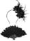 MUNSKT Set de 2 Accessoires Vintage Années 1920 pour Femmes - Bandeau aux Plumes et Fleurs Artificielles, Noir Ventilateur Manuel, Idéal pour Cocktails, Mariages, Goûters, Mascarades, Halloween