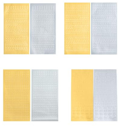 8Stück Wachsbuchstaben für Kerzen,Taufkerze Selber Machen Set,Aufkleber Selbst Gestalten,Kommunion Kerze Buchstaben Bastelset Verzieren,Wachszahlen Folie Sticker für Wachs Kommunionkerze(Gold Silber)