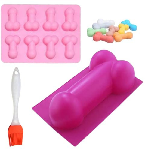 LGWJHCY Funny Silicone Cake Moulds, 2 Pieces, BPA Free, Non-Stick, Oven, Microwave, Freezer & Dishwasher Safe, Multifunctional, Pink