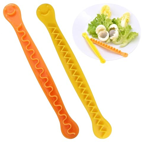 2pcs Egg Cutter For Hard Boiled Eggs,Fancy,Deviled Egg Piping Tool,Egg Slicer,Egg Slicer,Deviled For Hard Boiled Eggs Fancy Cut Edge Zig Zag Eggs Cutter
