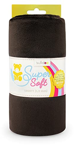 kullaloo Plüsch Stoff SuperSoft SHORTY in vielen Farben - 1,5mm Florlänge, EN 71-3 & EN 71-9 Zertifiziert (schokolade/dunkelbraun)