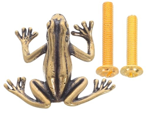 Operitacx Messing Frosch Schrankgriff 3D Möbelknopf Tiermotiv Vintage Schubladengriff Kommode Knopf Für Schlafzimmer Kinderzimmer Und Wohnzimmer