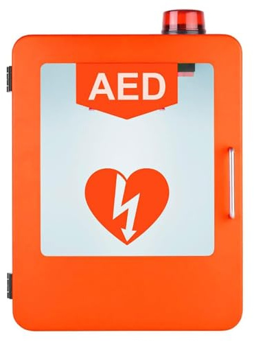 FUELIX Wandmontierter Aed-Defibrillator-Schrank, Wandschrank Mit Alarm, Notfallkoffer Und Erste-Hilfe-Set Für Zuhause Für Die Meisten Aed-Modelle A