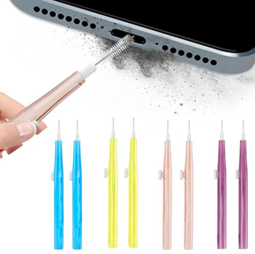 ZIOYANE 8Pcs Charging Port Cleaning Kit, Multi-Purpose USB-C Cleaner Set & Fine Brush Tools for Smartphones, Laptops, Speakers & Microphone Openings