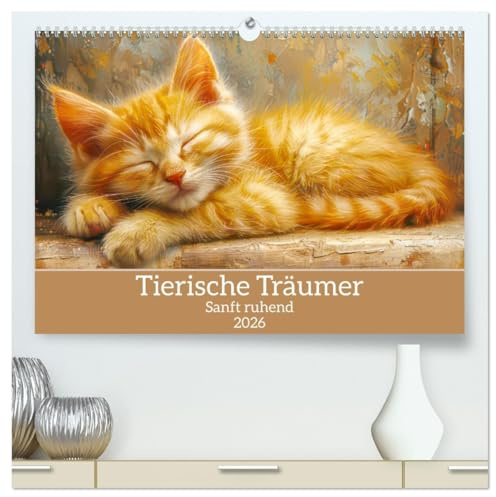 Tierische Träumer - Sanft ruhend (hochwertiger Premium Wandkalender 2026 DIN A2 quer), Kunstdruck in Hochglanz: Allerlei Tiere in der Traumwelt (CALVENDO Tiere)
