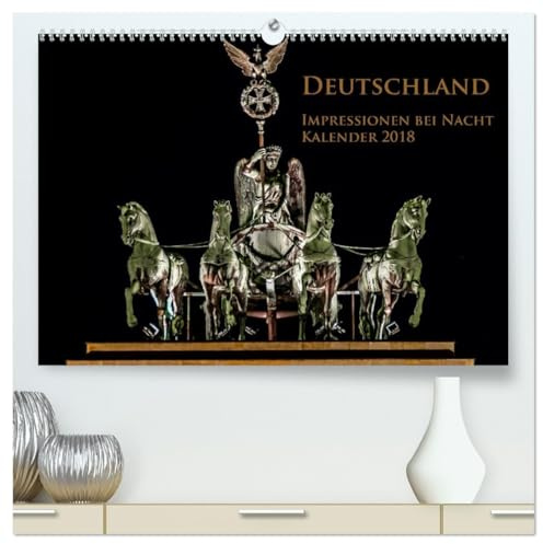 Deutschland Impressionen bei Nacht (hochwertiger Premium Wandkalender 2026 DIN A2 quer), Kunstdruck in Hochglanz: Bekannte Wahrzeichen von Deutschland bei Nacht (CALVENDO Orte)