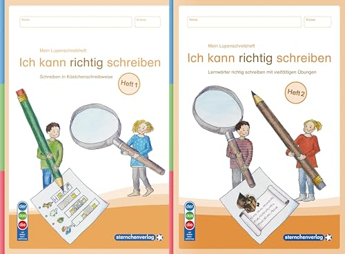 Mein Lupenschreibheft 1 und 2 - Ich kann richtig schreiben - Ausgabe mit Artikelkennzeichnung (DaZ): - Schreiben in Kästchenschreibweise und Lernwörter richtig schreiben mit vielfältigen Übungen