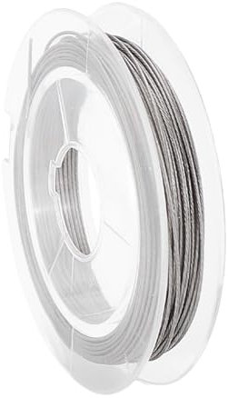 PandaHall 10m 0.45mm Steel Tiger Tail Beading Wire for Jewellery Making, Stainless Steel Jewellery Wire for Necklace and Bracelet Making, Floral Stone Wrap