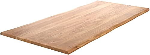 DELIFE Tischplatte Edge Akazie Natur 200x100cm Live-Edge