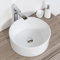 Lavandino Bagno d'Appoggio Tondo in Ceramica Diametro 40 cm Bianco Lucido
