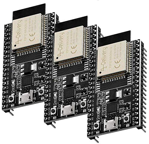 AZDelivery 3 x ESP32 Dev Kit C V4 NodeMCU WLAN WiFi Development Board kompatibel mit Arduino inklusive E-Book! (Nachfolger Modul von ESP32 Dev Kit C V2)