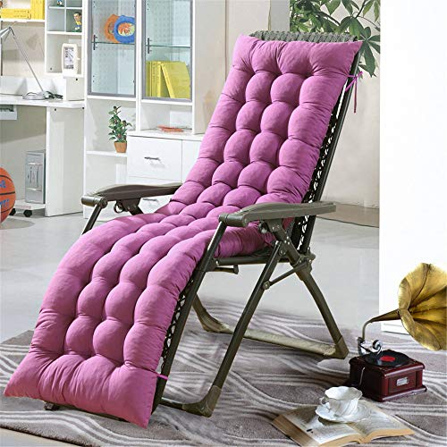 WATSON DAN Luxury Gartenstuhlauflagen - Hochlehner Polster Auflage, Sitzauflage für Gartenstuhl, angenehmer Sitzkomfort (Lila,48 * 170cm)