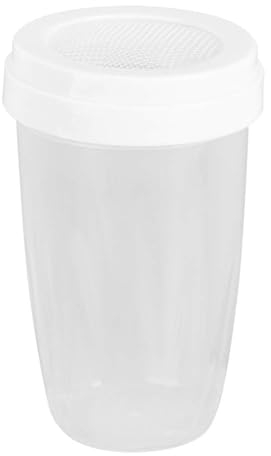 Agatige Flour Sifter Powder Shaker, Coffee Cocoa Dredges Icing Sugar Salt Shaker with Fine-Mesh Lid Plastic Power Can for Baking Cooking Home Restaurant