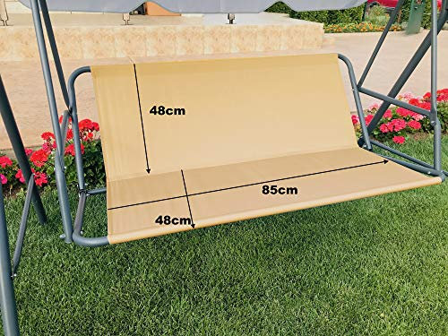 PETELA Funda de repuesto para asiento de columpio de jardín, hamaca, muebles de jardín, silla de columpio, silla de jardín al aire libre, funda de banco (85 cm x 48 cm x 48 cm, beige)