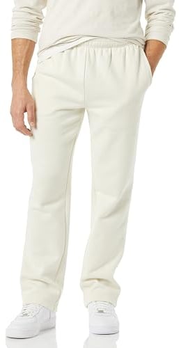 Amazon Essentials Men's Fleece Open Bottom Sweatpant (Available in Big and Tall), Off-White, S