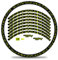 16-teiliges Set Felgenrandaufkleber Sticker für Fahrrad Felgen im Delta Design Komplett Set für 27 29 für Rennrad Mountainbike MTB Laufrad RX028 (Neon Gelb, Glanz)