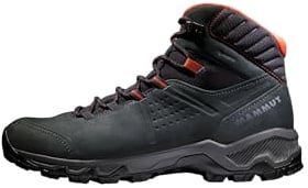 Mammut Mercury IV Mid GTX Men | Wanderschuhe für Herren, Wasserdichte Trekkingschuhe, Outdoor Wanderstiefel, Gore-Tex Bergschuhe, Mit Vibram Sohle, Atmungsaktiv | Black-Hot Red, 13