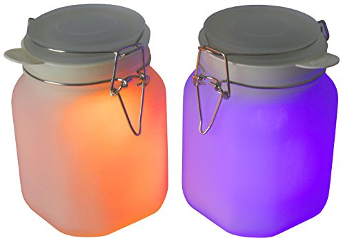 2er Set Solarlaterne Solarglas Solarlampe für Außen, 2 Farben einstellbar | Mit Akku, Solarlaterne, Einmachglas-Design, Solarlicht für Garten, Balkon, Terrasse