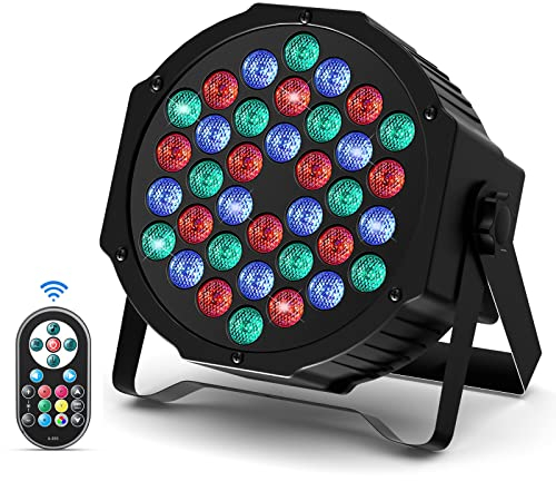 36 Par Led Projecteur Lumière disco RGB DMX512 avec télécommande Auto/Son/Maître-d'esclave Éclairage de scène pour DJ Fête Bar bande mariage Halloween Noël