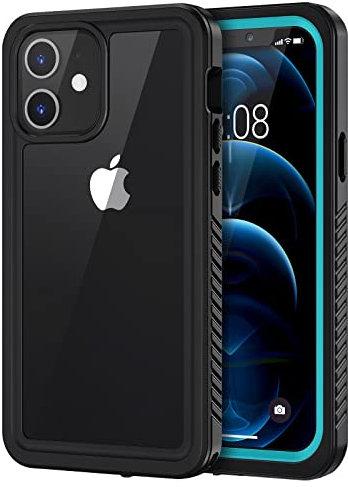 Lanhiem Case Compatible with iPhone 12, IP68 Waterproof Dustproof Shockproof Cases with Built-in Screen Protector, Full Body Sealed Protective Front and Back Cover for iPhone 12-6.1 inch (Blue)