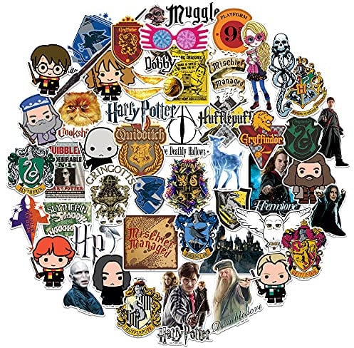 Harry Potter Die Cut Vinyl Sticker Variety Pack - Laptop, Water Bottle, Scrapbooking, Tablet, Skateboard, Indoor/Outdoor - Set of 50