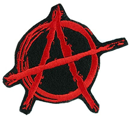 Red A Letter Punk Anarchy Iron On Embroidered Patch for Clothes