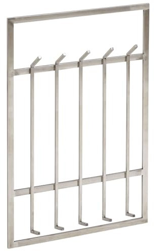 FineBuy Wandgarderobe Metall Silber 60x100x7,5 cm Design Flurgarderobe Stahl, Hakenleiste Wandpaneel, Garderobe Wand, Garderobenleiste Flur