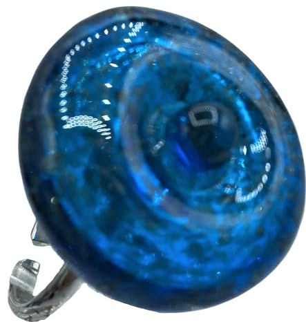 Antica Murrina ANILLO DE CRISTAL DE MURANO VENECIANA, MISURA REGOLABILE, Vidrio, Color: azul
