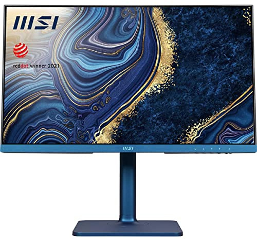 MSI Modern MD241P Ultramarine, 24, 1920 x 1080 (FHD), IPS, 75Hz, TUV Certified Eyesight Protection, 5ms, HDMI, USB C, Tilt, Swivel, Height Adjustable, Pivot