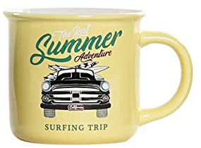 Hogar y Mas Taza MUG Porcelana Vintage 350ML - Amarillo