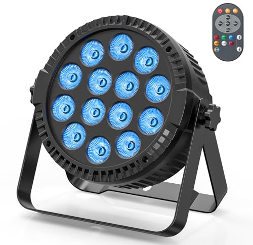 Par LED RGBW, HOLDLAMP 84W RGBW Lumière de Scène avec Télécommande et Activation Sonore, DMX 4 / 8CH Éclairage de scène pour Festivals,Jardin, Fête, Bars, DJ, Concerts
