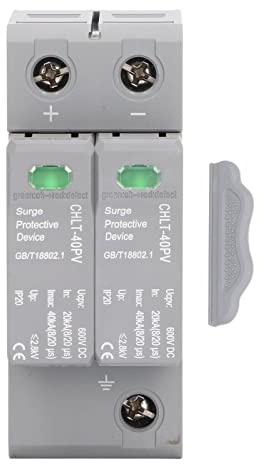 Dispositivo Protezione Sovratensioni 2P DC 600V Scaricatore Fotovoltaico Montaggio Guida DIN per Impianto Solare